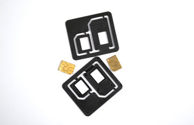 Adaptador plástico negro de la tarjeta del teléfono celular SIM, adaptador dual universal de la tarjeta de SIM